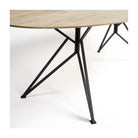 Mesa de comedor de roble blanqueado y pata de metal Pyrgos