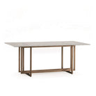 Mesa de comedor de cristal y metal Vícar