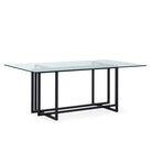Mesa de comedor de cristal y metal Vícar