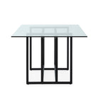 Mesa de comedor de cristal y metal Vícar
