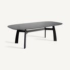 Mesa de comedor de fresno y cristal Ohanes