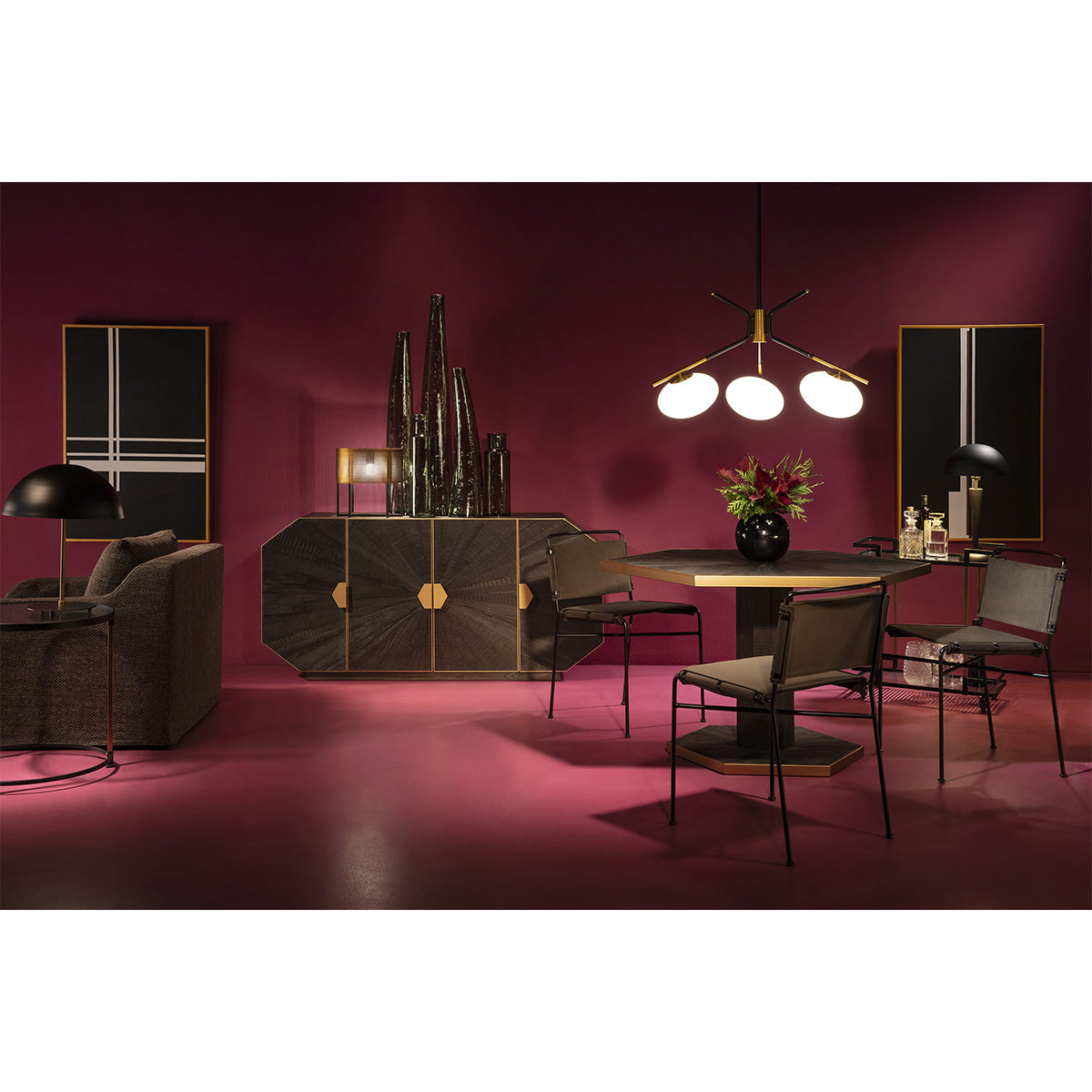 Mesa de comedor de madera de pino reciclado Bétera