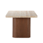 Mesa de comedor de madera y mármol travertino Aurora