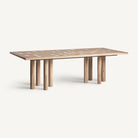 Mesa de comedor de mango y travertino Mojácar 250 x 110 cm