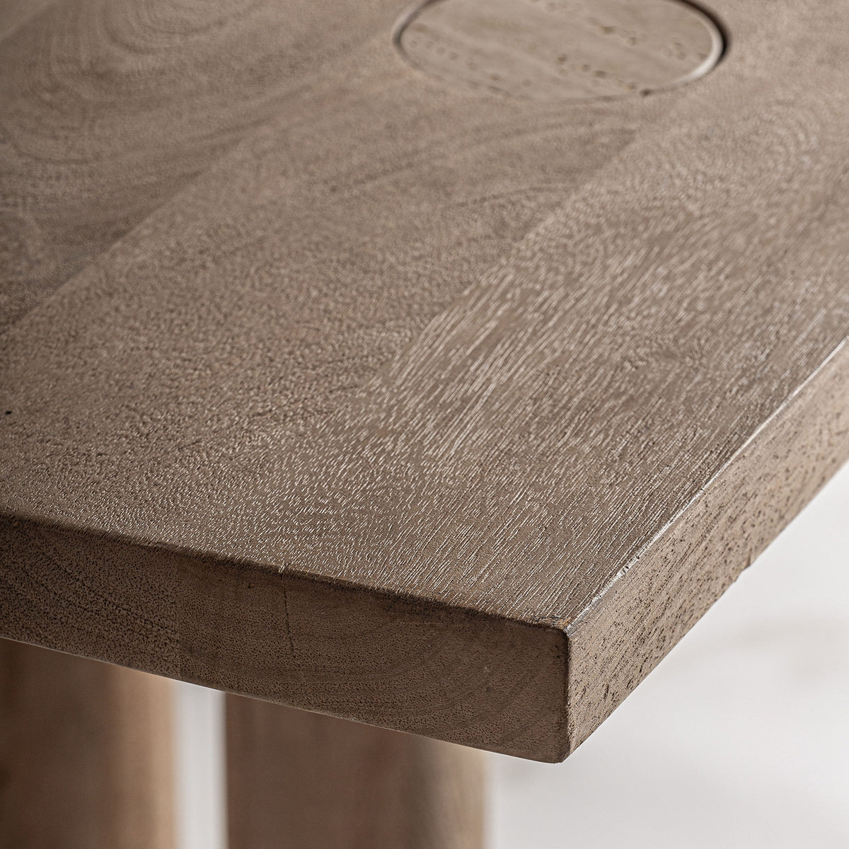 Mesa de comedor de mango y travertino Mojácar 250 x 110 cm