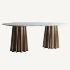 Mesa de comedor de mármol y acero Lújar