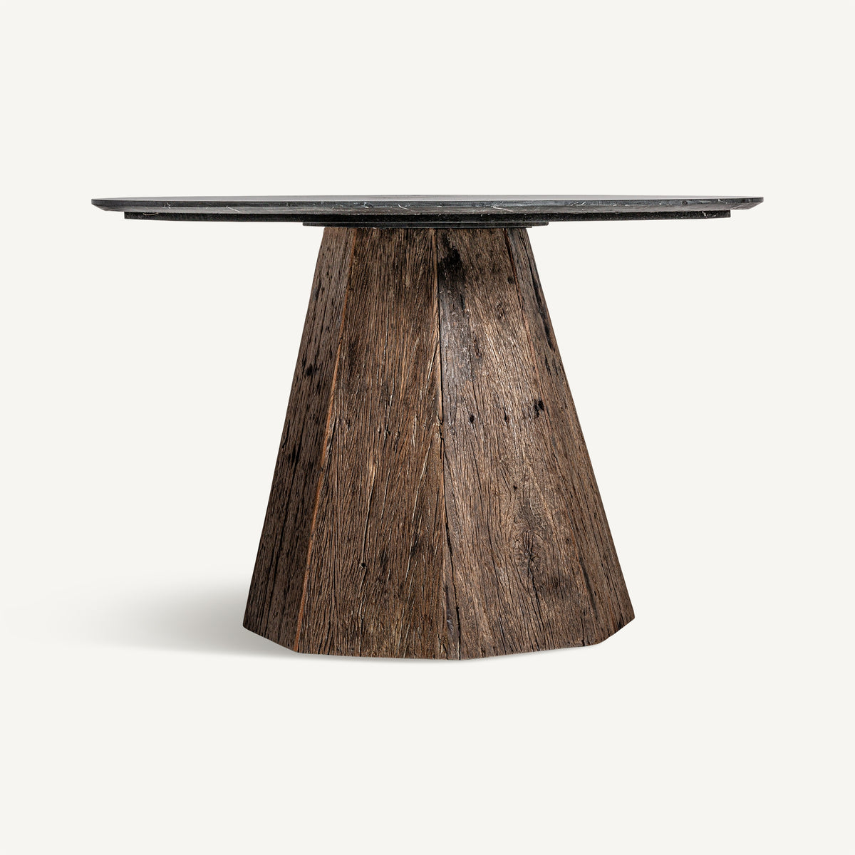 Mesa de comedor de mármol y madera recuperada Alboloduy