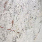 Mesa de comedor de mármol y roble Rodalquilar blanca