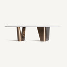 Mesa de comedor de piedra sinterizada y cobre Saïdia
