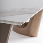 Mesa de comedor de piedra sinterizada y cobre Saïdia