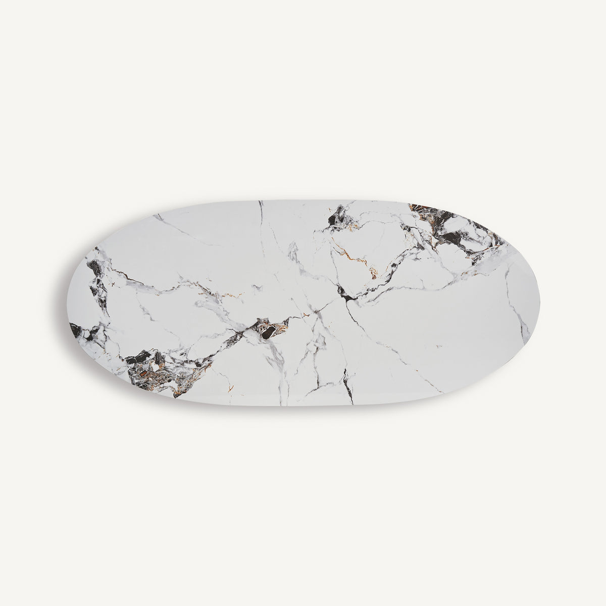 Mesa de comedor de porcelánico y acero bronce Valdevaqueros
