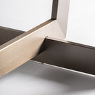 Mesa de comedor de porcelánico y acero Rágol