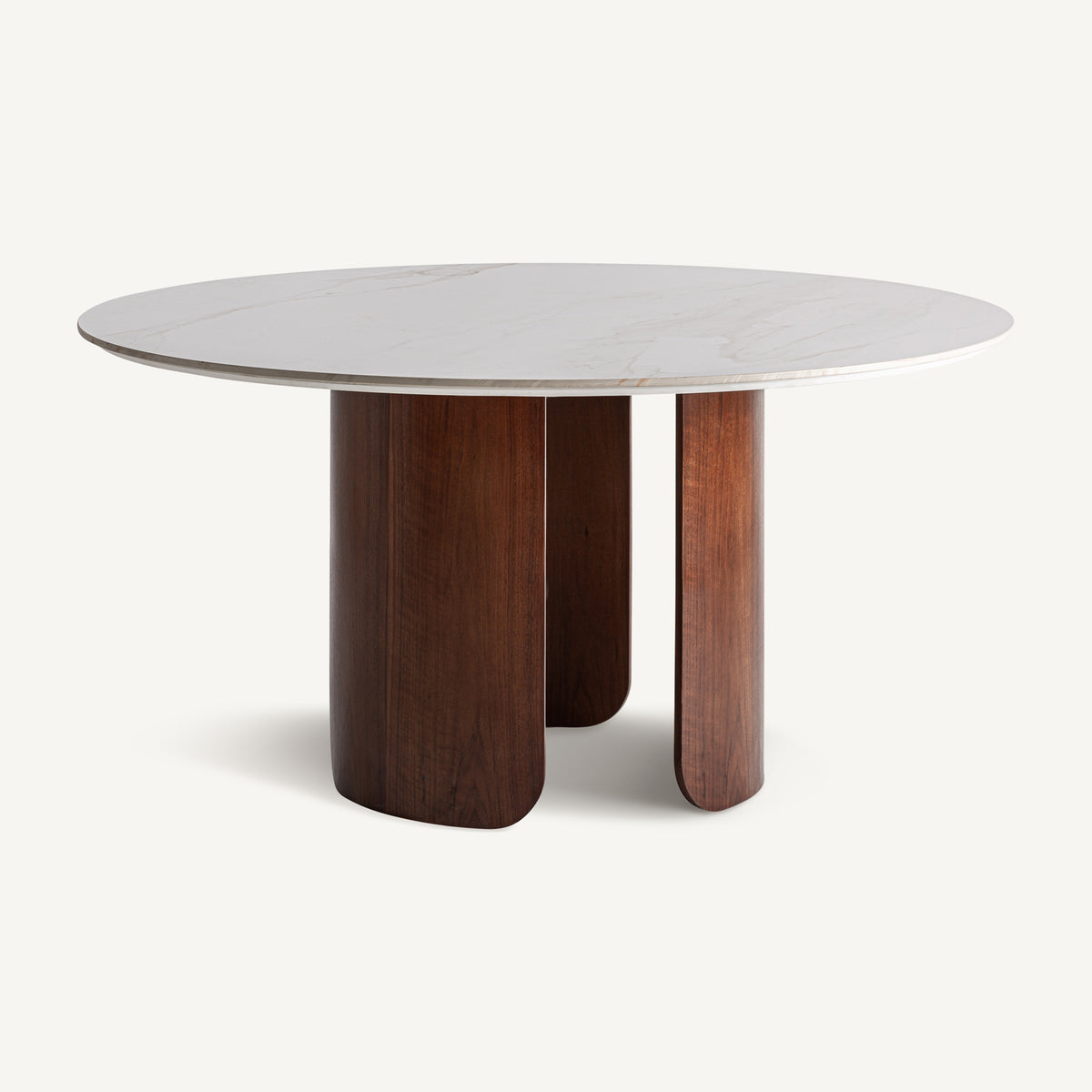 Mesa de comedor de porcelánico y madera Alcútar