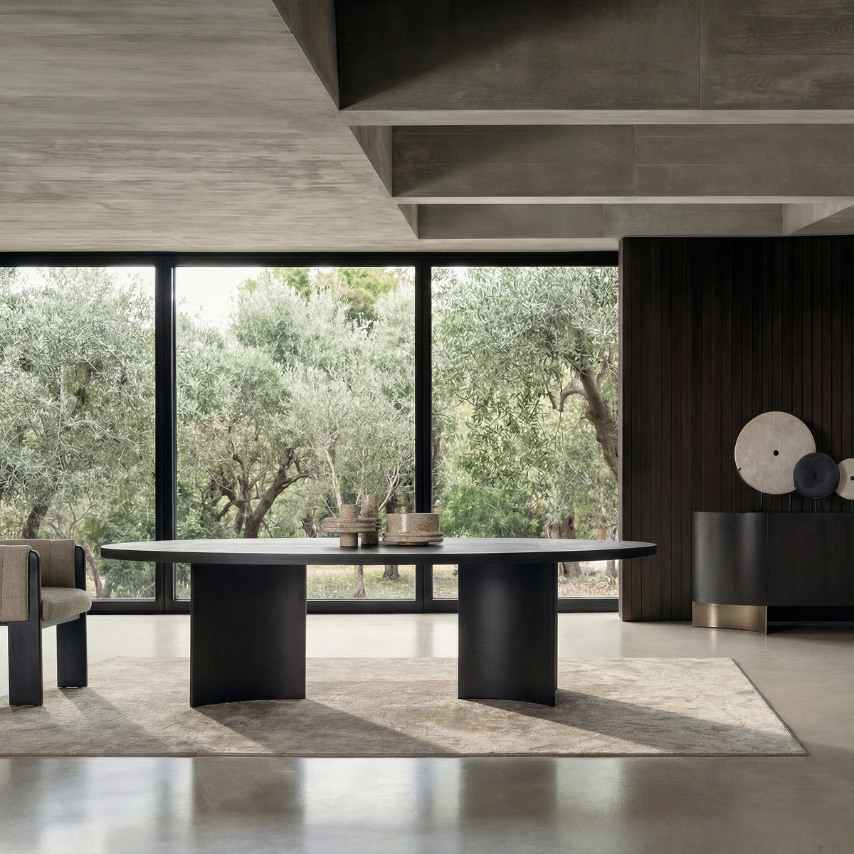 Mesa de comedor de roble Laroles