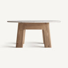 Mesa de comedor de roble y mármol Rodalquilar 160 x 160 cm