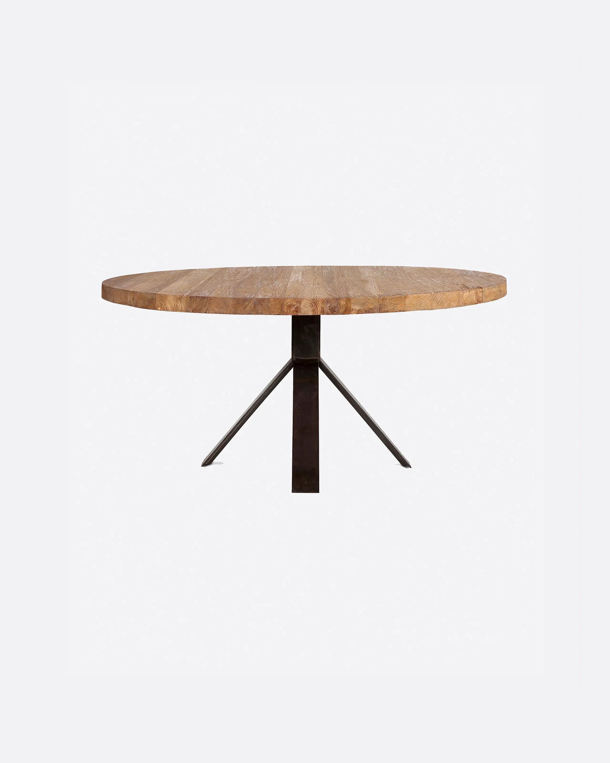 Mesa de comedor de teca reciclada con pie de hierro Jati