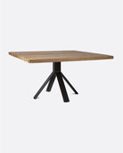 Mesa de comedor de teca reciclada con pie de hierro Jati