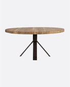 Mesa de comedor de teca reciclada con pie de hierro Jati