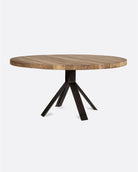 Mesa de comedor de teca reciclada con pie de hierro Jati