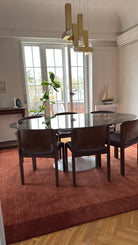 Mesa de comedor oval Saarinen de mármol Rosso Rubino - Knoll