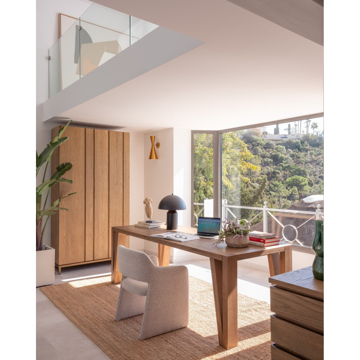 Mesa de comedor rectangular de roble Iznalloz