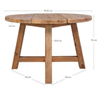 Mesa de comedor redonda de pino reciclado Alnilam