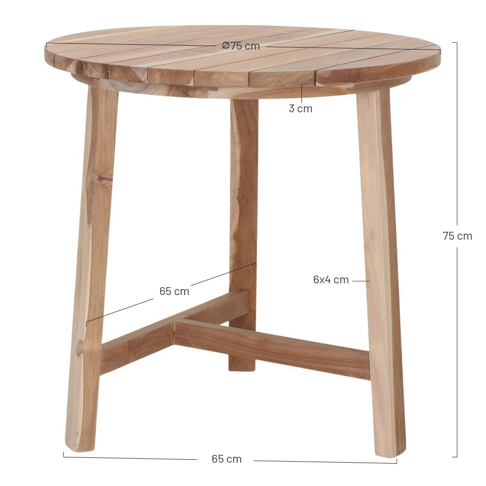 Mesa de comedor redonda de teca Adrien