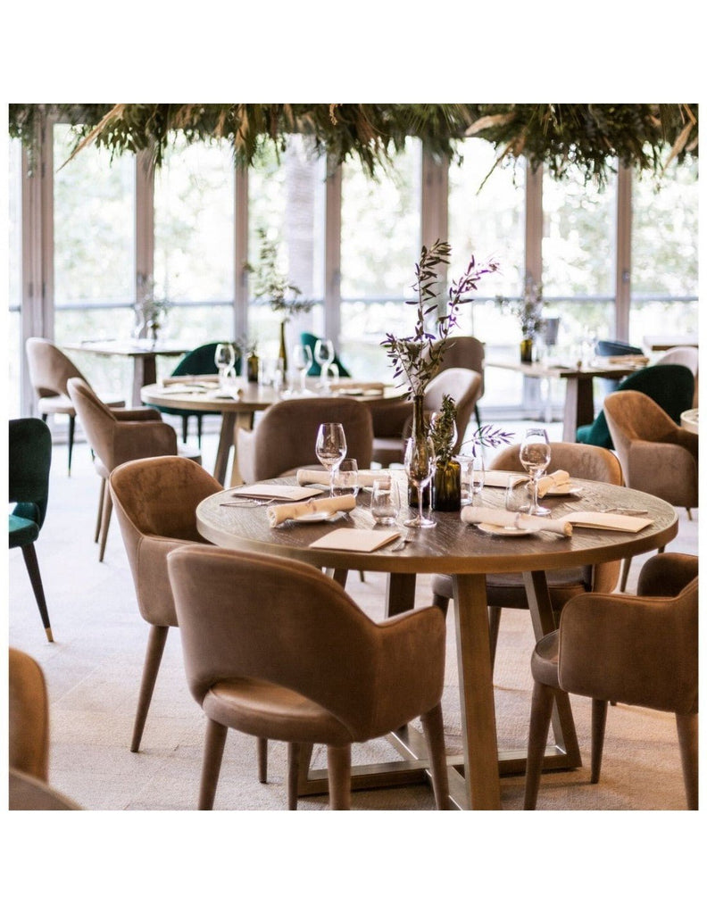 Mesa de Comedor Redonda Lusaka - #pino_y_jacaranda#