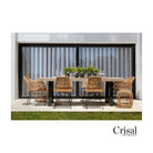 Mesa de comedor de exterior grafito y teca envejecida Almuñécar