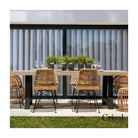 Mesa de comedor de exterior grafito y teca 300 cm Salobreña