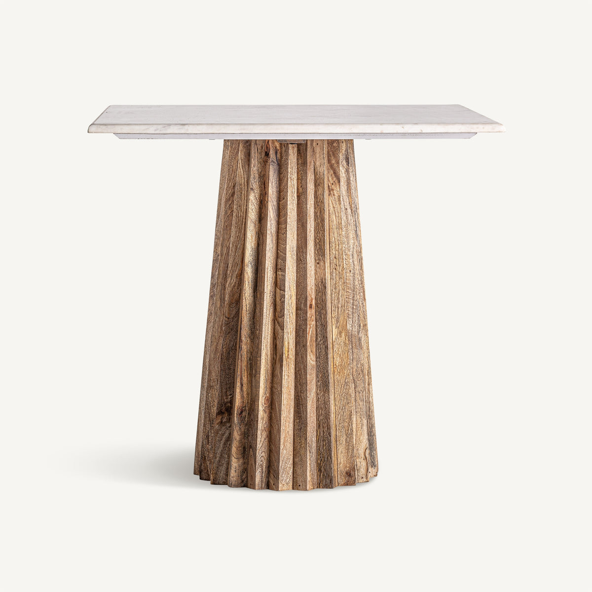 Mesa de mango y mármol Juviles blanca