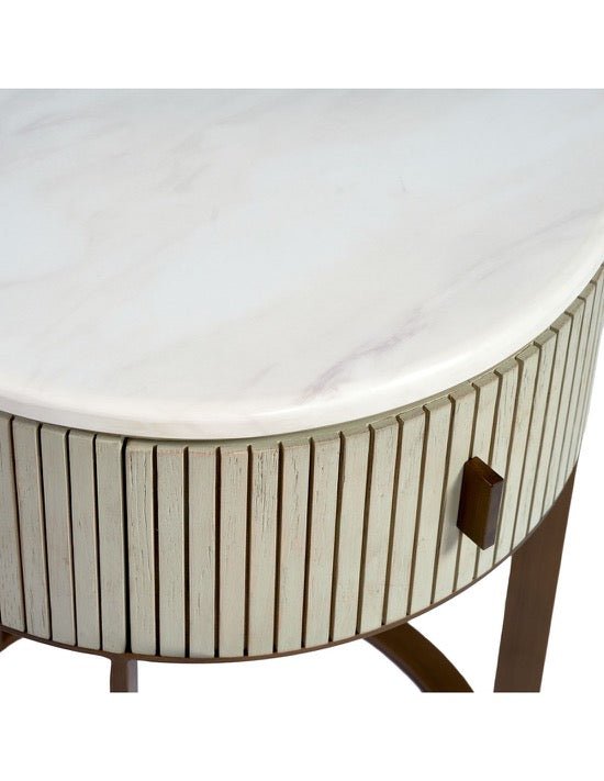 Mesa de Noche Redonda Likasi - #pino_y_jacaranda#