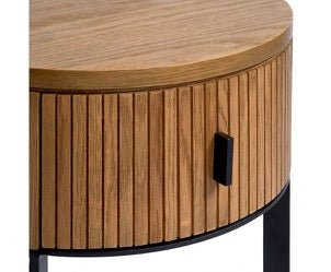 Mesa de Noche Redonda Lisala - #pino_y_jacaranda#