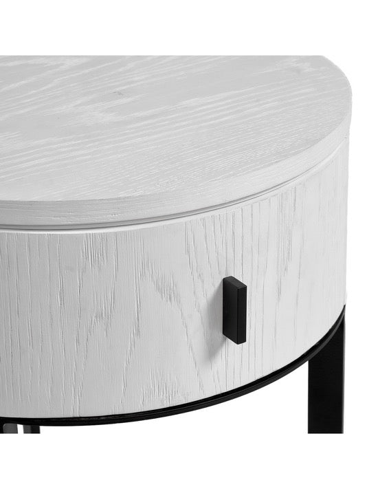 Mesa de Noche Redonda Lodja - #pino_y_jacaranda#