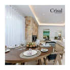 Mesa de comedor redonda de madera y metal rosado Sotogrande