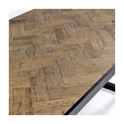 Mesa de comedor de roble y hierro negro Setenil