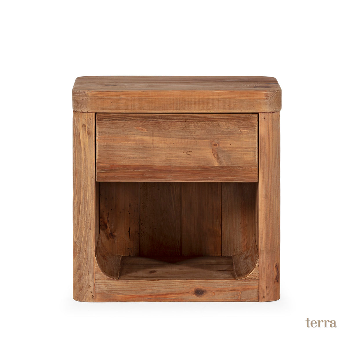 Mesita de noche de madera de pino recuperado Almuñécar