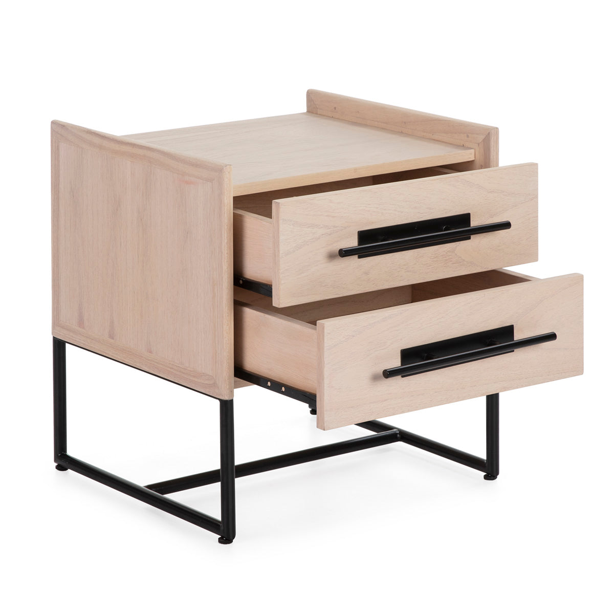 Mesita de noche de madera y metal Ronda