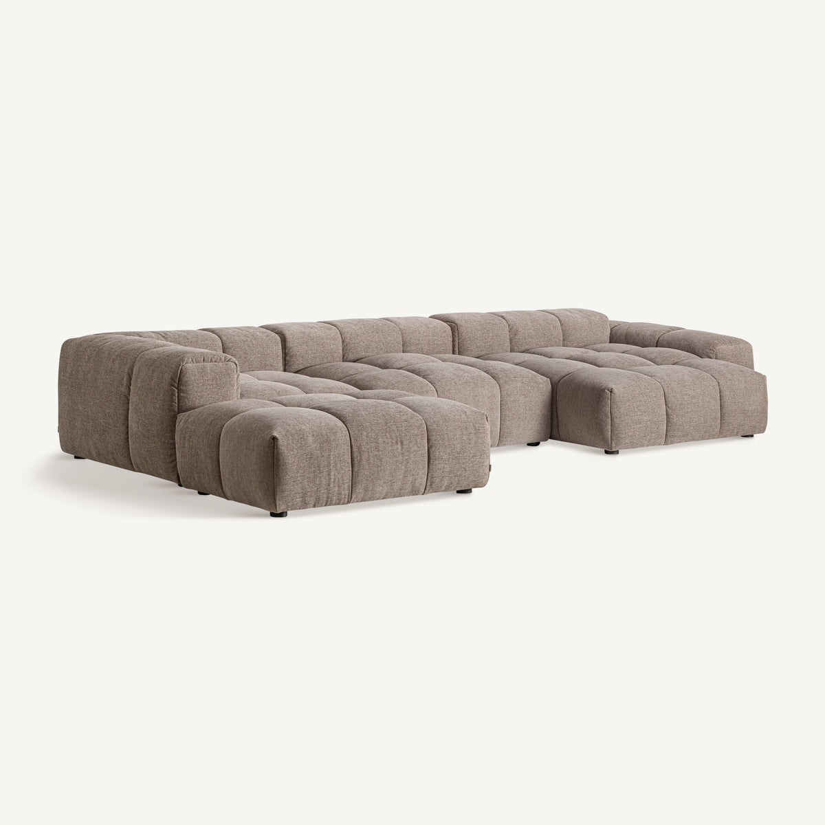 Módulo central de sofá bajo beige Raoued