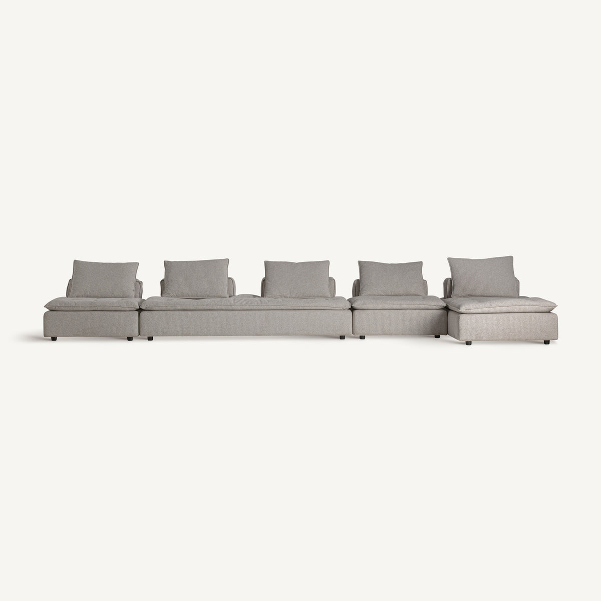 Módulo central de sofá tapizado gris Tavolara