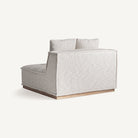 Módulo central de sofá tapizado y teca Ferragudo beige