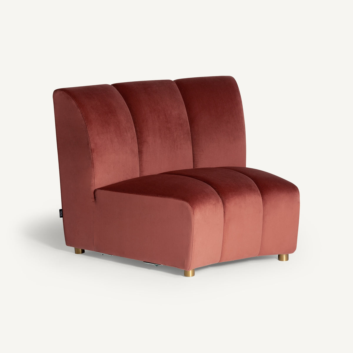 Módulo de sofá de terciopelo rosa Antibes