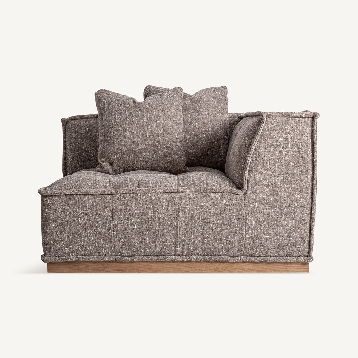 Módulo esquinero de sofá tapizado Ferragudo marrón
