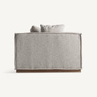Módulo esquinero de sofá tapizado y teca Ferragudo beige