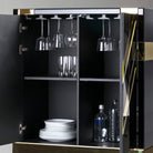 Mueble bar de cristal y espejo Sisak