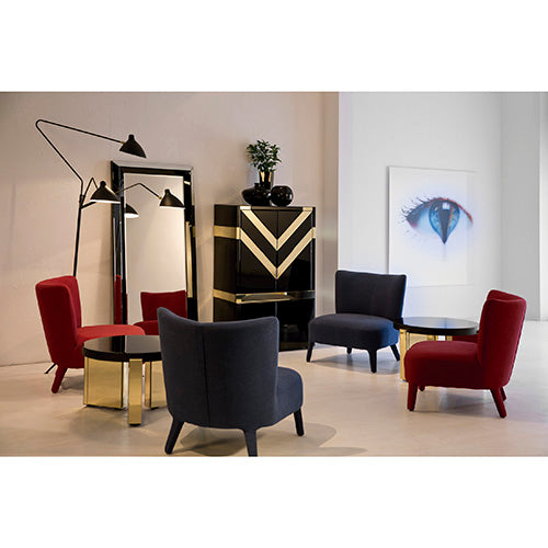 Mueble bar de cristal y espejo Sisak