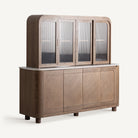 Mueble bar de roble, mármol y cristal Nazaré