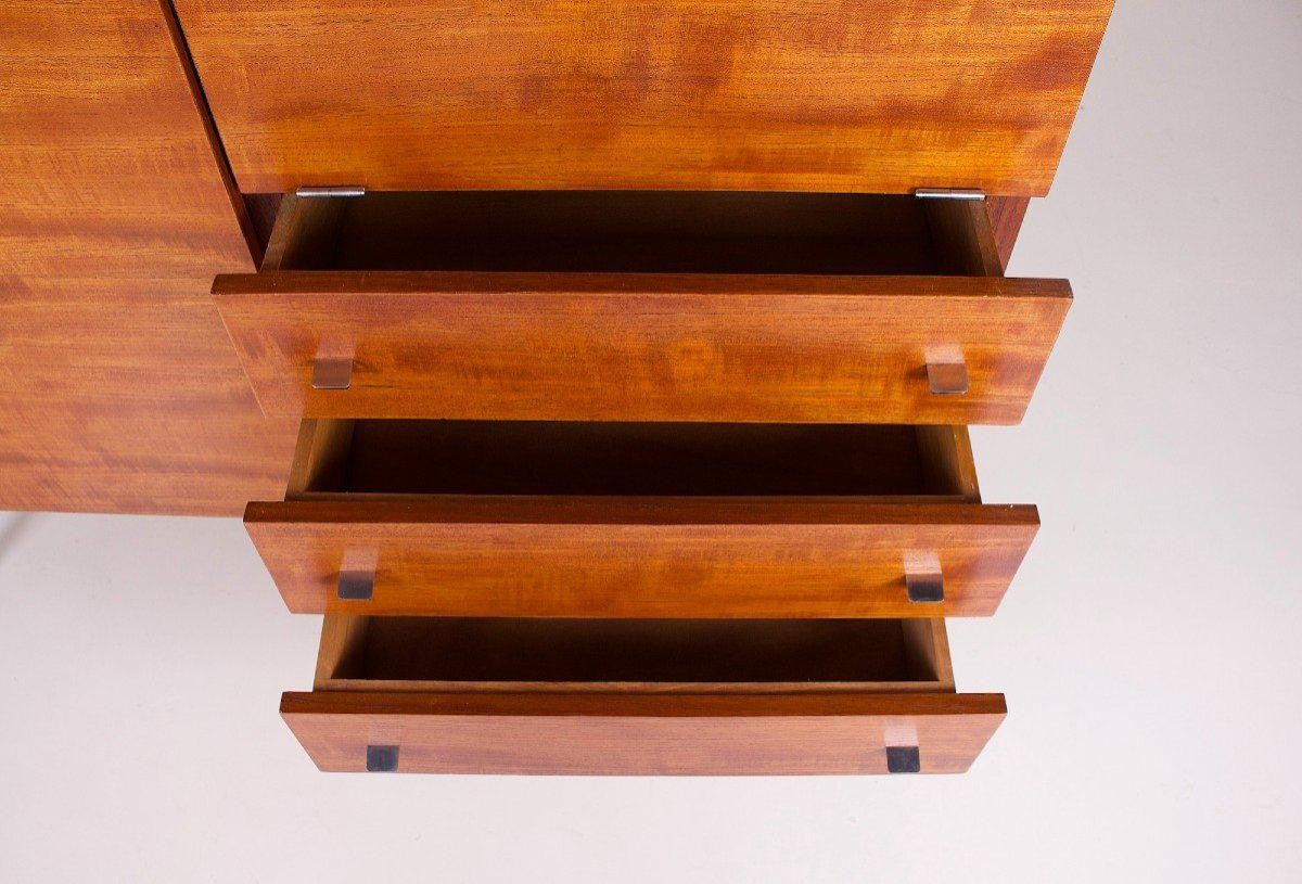 Mueble bar secreter vintage 1293 de Pierre Guariche para Meurop
