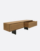 Mueble de televisión de teca reciclada y cuerda de papel Cora