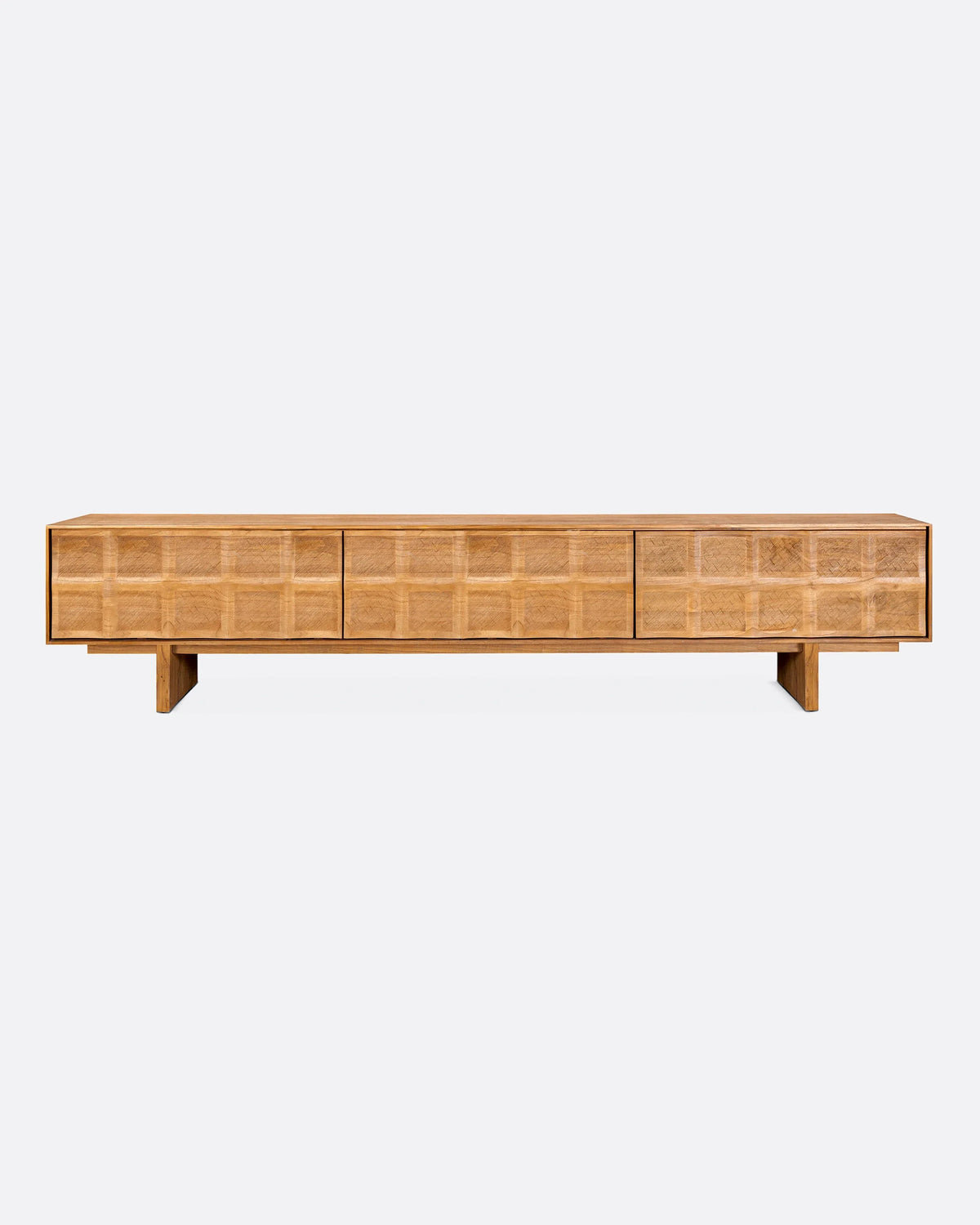 Mueble de televisión tallado de teca reciclada Rijal